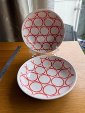 Habitat Mix It Up White Orange Circles 21.5cm Dia Pasta Bowl Priced Individually