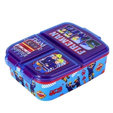 Fireman Sam Kids Childrens Multi Compartment Sandwich Travel Lunch Box, BPA Free