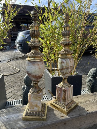 Large pair vintage onyx - of,