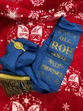 Vintage MASONIC SILK SAAH With Gold Detail , North Wales Province Buffalo's