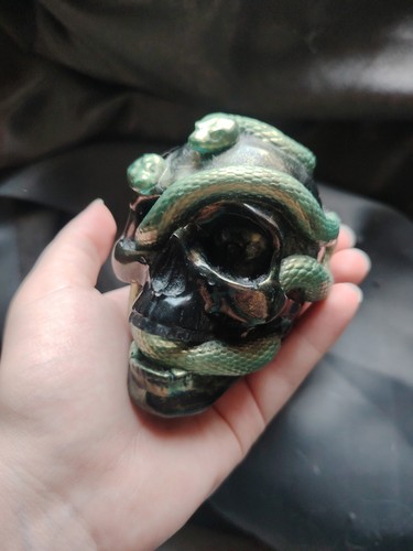 Snake covered skull homemade - snake,