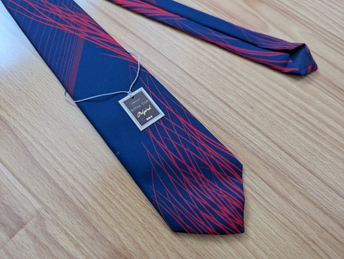 New navy blue with - red, stripes