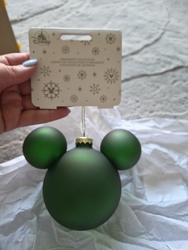 Disney green glass mickey - disney,