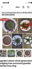 garden stone circle grass border edging tree surround granite bricks tree ring