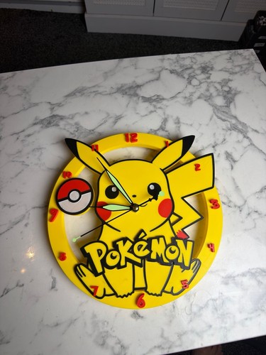 Pokémon printed wall - 3d, clock