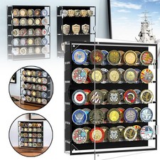 Challenge Coin Display Case Hangable Wall Display Case for Displaying 45 Badges