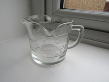 Vintage 3 Spout Glass Measuring Jug, believed to be Hocking