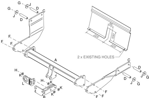 Towtrust fixed flange - fixed,