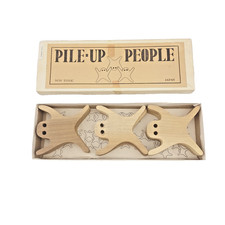 Vintage Creative Playthings Pile-Up People Japan Wood Stacking Toys