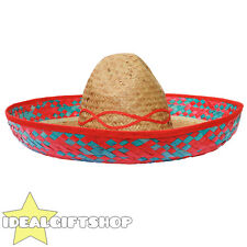 RED TRIM MEXICAN SOMBRERO