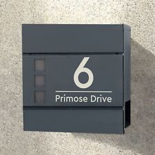 Personalised Black Wall-Mounted Letter Box Large Lockable Post Box Custom Box