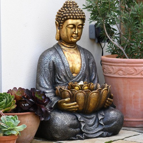 Large gold sitting buddha - large,