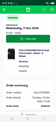 Cda cfd600mb 60cm dual fuel - cda,
