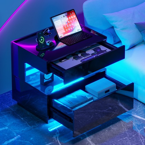 Bedside table hidden drawer - bedside,