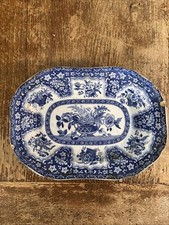 Antique Spode Copeland Early Meat Platter Blue And White