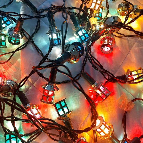 Vintage christmas tree lantern - christmas,
