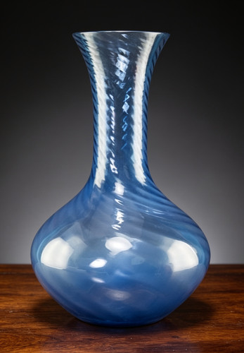 Vintage hand blown blue - hand‑blown, pink