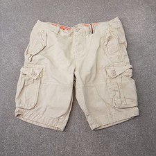 Superdry Mens Shorts 2XL XXL Beige Core Heavy Cargo Utility Combat Army W36