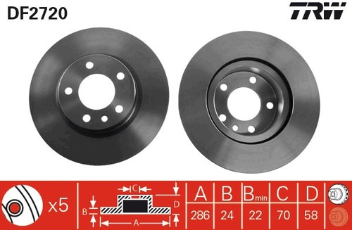Trw df2720 brake disc - df2720,