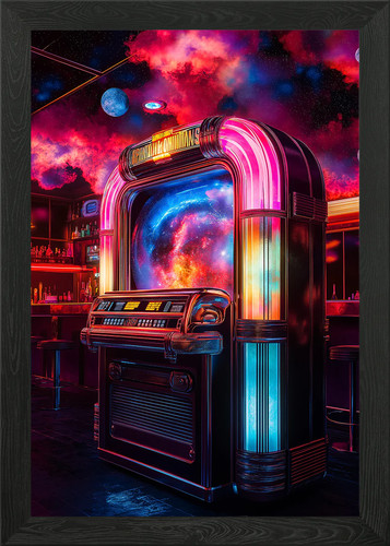 Cosmic jukebox framed - framed, art