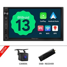 DAB+ Double Din 7 inch Android 13 Car Radio Stereo GPS Sat Nav Head Unit CarPlay