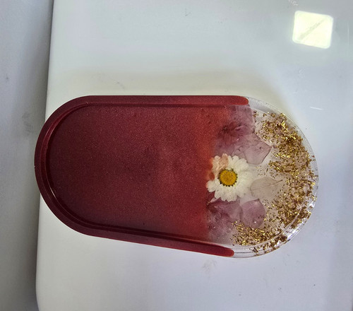 Handmade resin oval - hair, clip