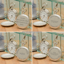 PERSONALISED Engraved Pocket Watch For Wedding Party Thank You Gift Favour Idea