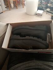 Brand New In Box Mens Black Leather Size 8   Steel Toe ,Midsole, Safety Shoes...