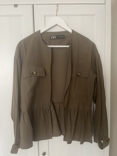 Zara khaki olive ruffle - zara,