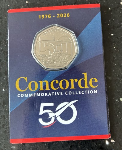 Concord commemorative 50p coin - concord,