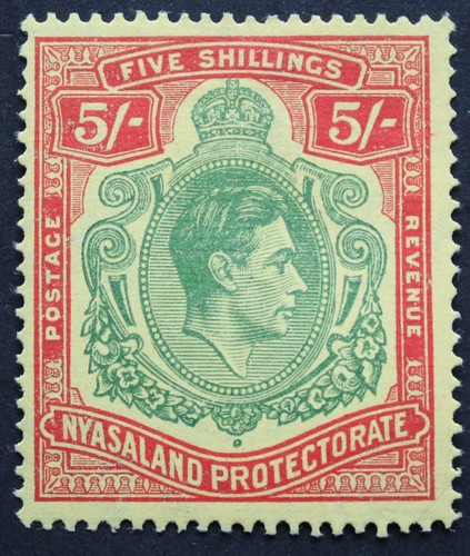 Nyasaland 1938 gvi five - nyasaland,