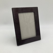 Brown Faux Croc Leather Photo Frame 20x15cm Holds 6x4 Inch Picture