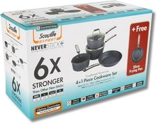SCOVILLE Expert Never Stick 4+1 Piece Cookware Set 6X Stronger Pans Set