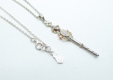 Clogau Gold Silver & 9ct Rose Gold Diamond Sceptre Jubilee Pendant & 18" Chain