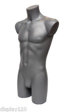 High Quality Silver Male Mannequin Torso Body Form Sports Swimwear Display