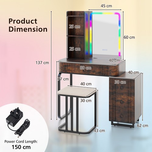 Makeup vanity desk - desk, with