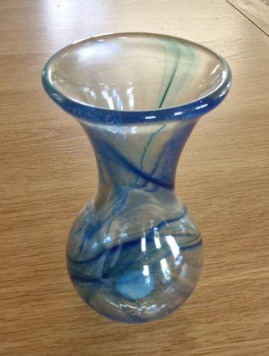 Unmarked clear blue swirl - clear,