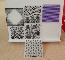 Mixed Embossing Folders x 7 - DoCrafts - Trellis, Cherries, Floral, Leaf, Frame