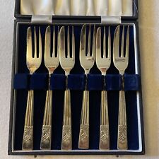Rare Set Of 6 Dessert Forks Silver plated Angora EPNS . 5”1/2  England . 