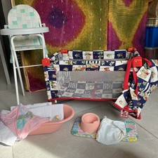 Children’s play  Baby Set - High Chair, Cot, Blankets, Bath, Potty, Changing Mat