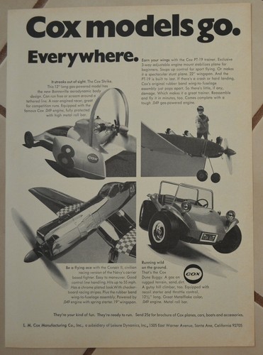 Cox 049 gas powered print - gas, ad
