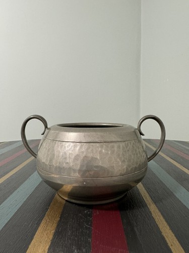 Vintage pewter sugar bowl - vintage,
