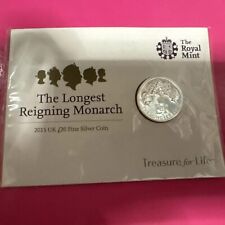 Royal Mint. 2015, The Longest Reigning Monarch, £20 Fine Silver Coin.