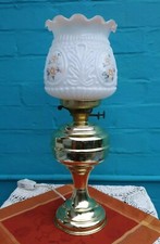 Electric Floral Vintage Antique Period Duplex Hurricane Paraffin Oil Light Lamp
