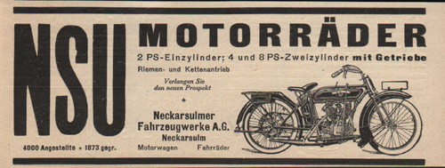 Neckarsulm advertising 1924 - neckarsulm,,