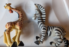 Madagascar Rubber Toy Figures, Marty & Melman, from the early 2000's