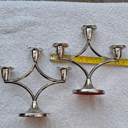 Pair arm silver plated - 3-arm,