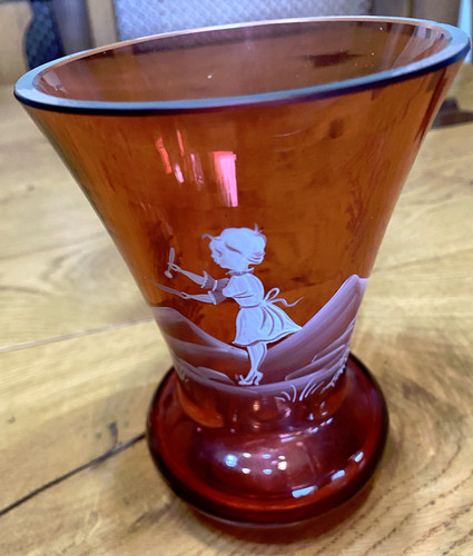 Vintage mary gregory vase - vintage,