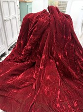 Velvet Curtains, RED  78" W x 60" L, Superb - (span 194cm as the pair)