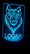 Personalised Wolf LED Colour